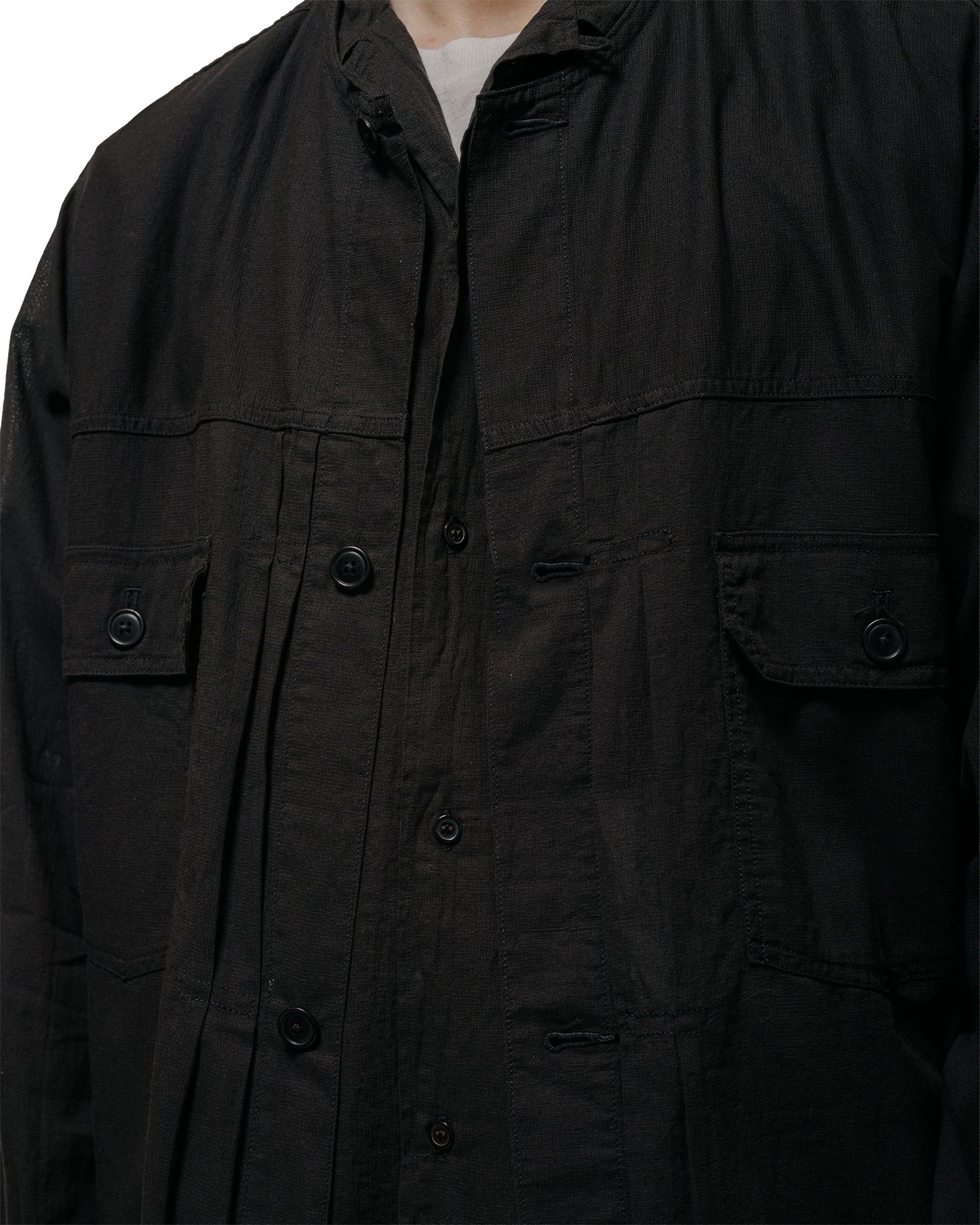 lost & found MARKAWARE marka No Collar Tracker Jacket High Twisted Dobby Cloth Black