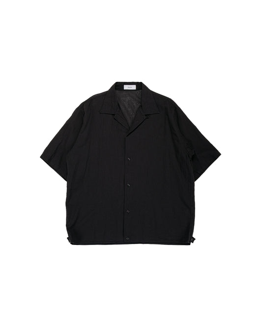 lost & found MARKAWARE marka Open Collar S/S Shirt High Twisted Dobby Cloth Black
