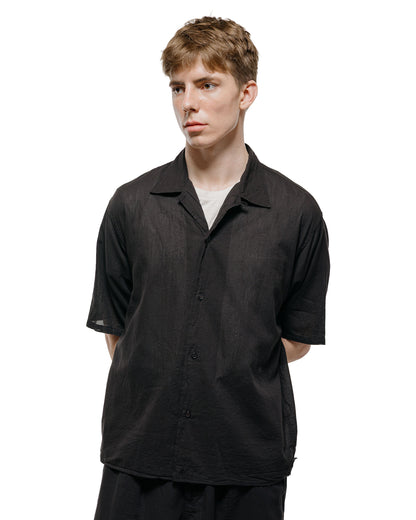 lost & found MARKAWARE marka Open Collar S/S Shirt High Twisted Dobby Cloth Black