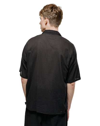 lost & found MARKAWARE marka Open Collar S/S Shirt High Twisted Dobby Cloth Black