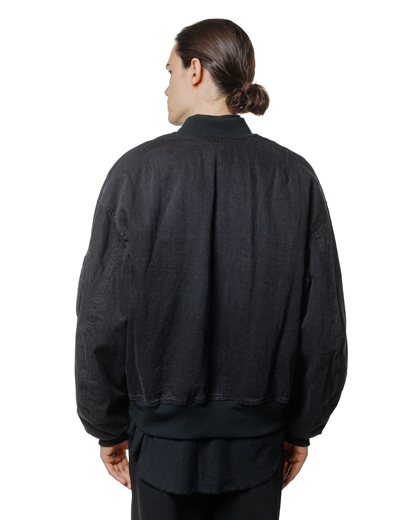lost & found MARKAWARE marka Puffed Denim Bomber Jacket Organic Cotton 12oz Denim Black