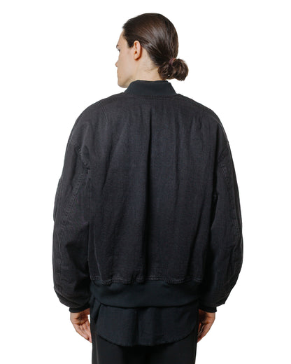 lost & found MARKAWARE marka Puffed Denim Bomber Jacket Organic Cotton 12oz Denim Black