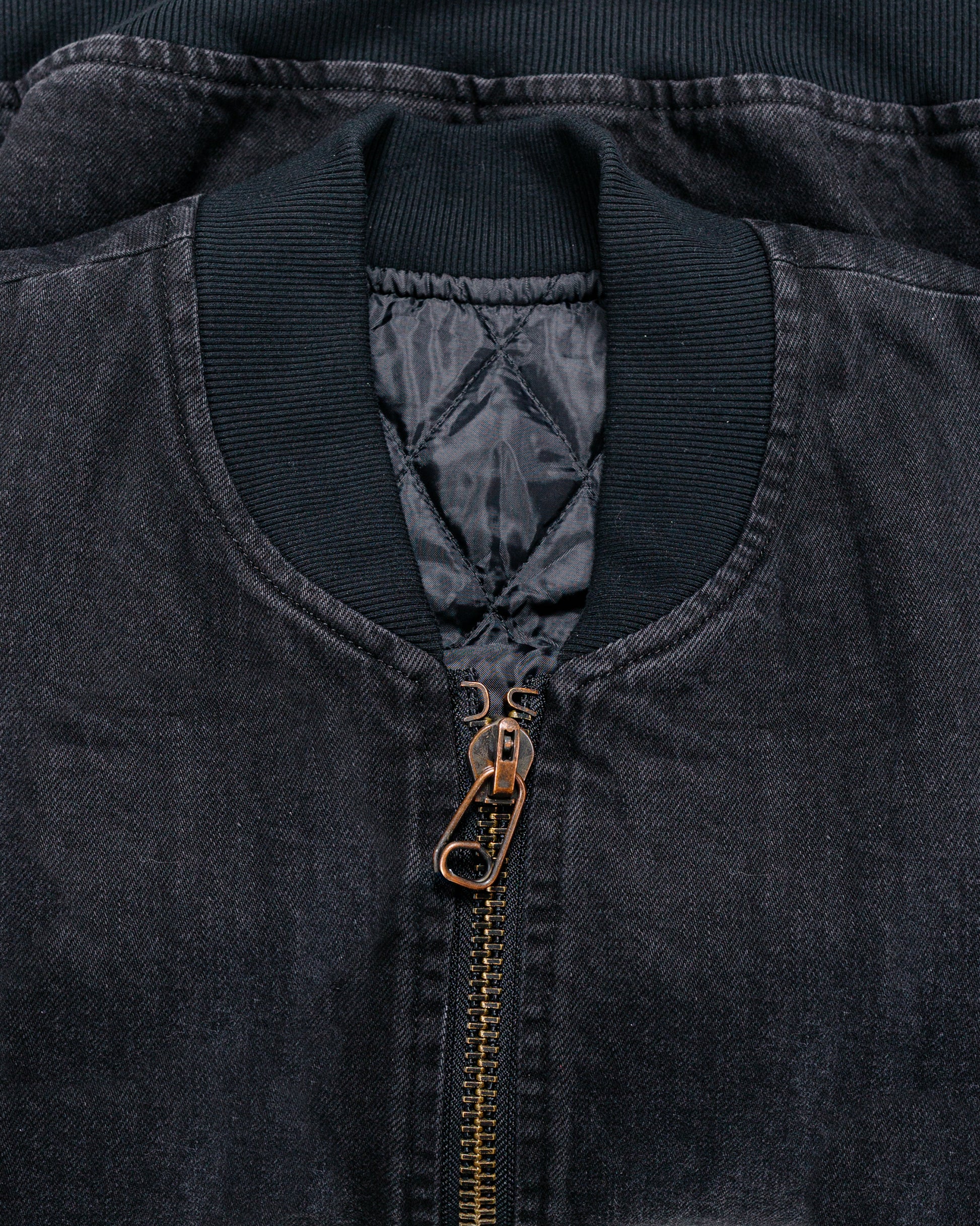 lost & found MARKAWARE marka Puffed Denim Bomber Jacket Organic Cotton 12oz Denim Black