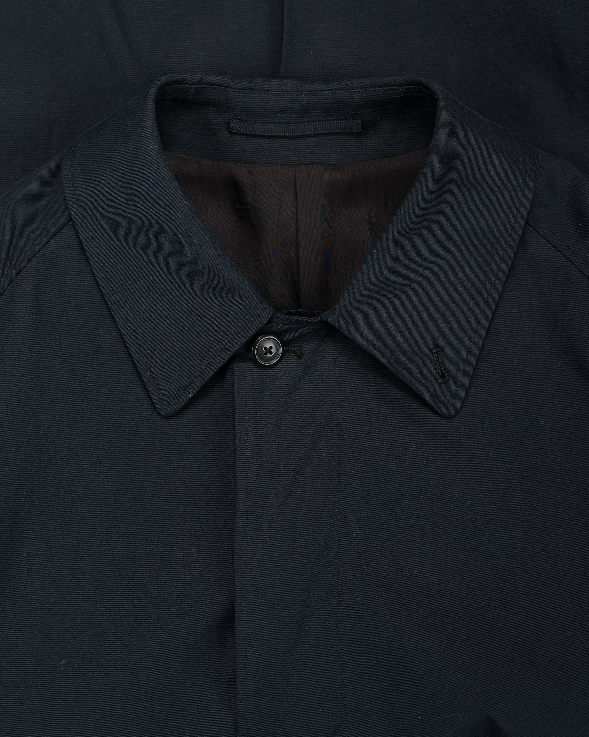lost & found MARKAWARE marka Raglan Sleeve Coat Organic 60/2 Gabardine Bio Black