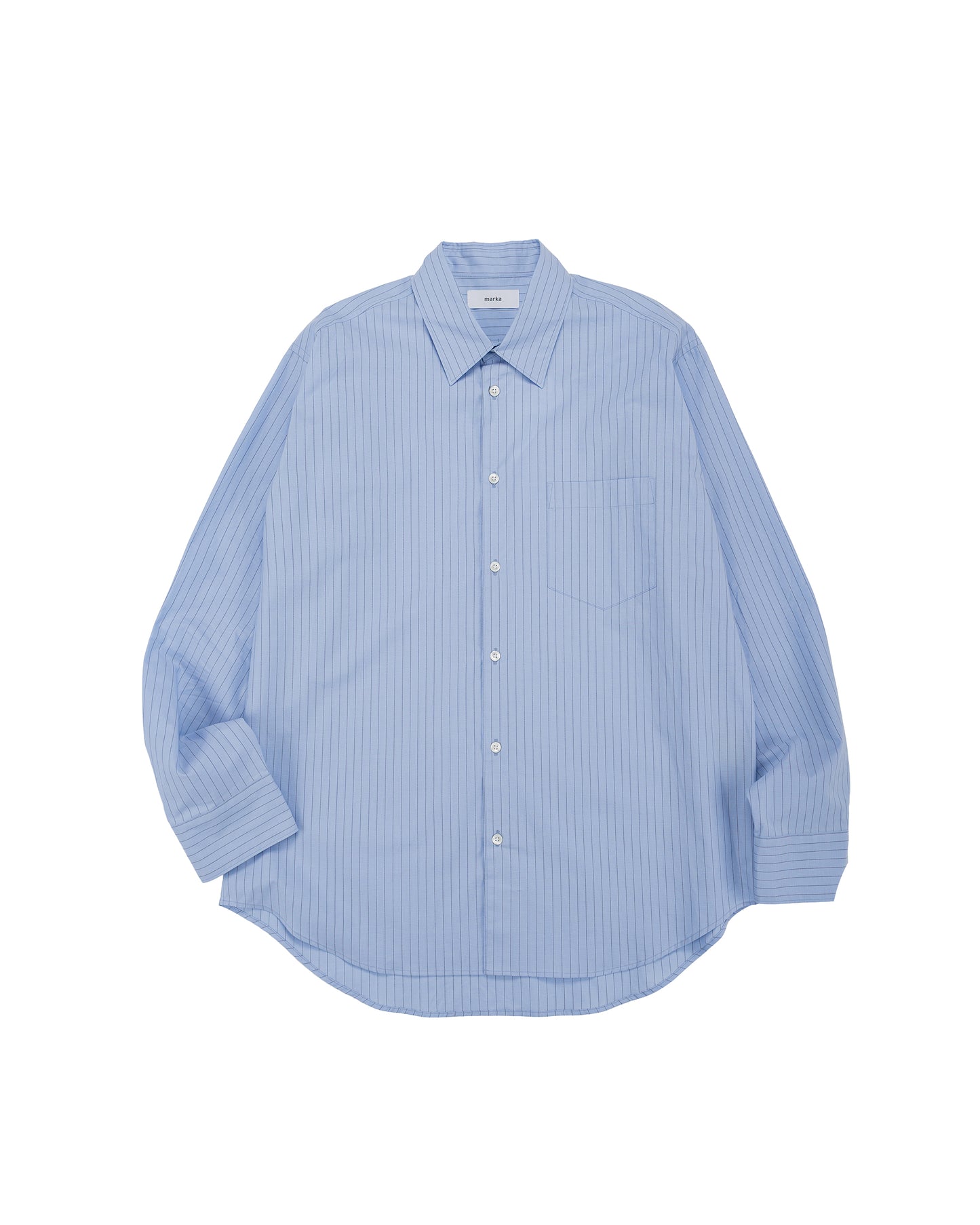 lost & found MARKAWARE marka Regular Collar Shirt Organic Cotton Stripe Blue Stripe