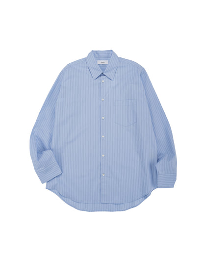 lost & found MARKAWARE marka Regular Collar Shirt Organic Cotton Stripe Blue Stripe