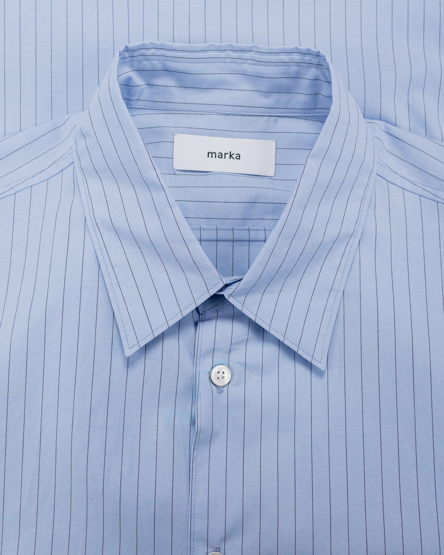 lost & found MARKAWARE marka Regular Collar Shirt Organic Cotton Stripe Blue Stripe
