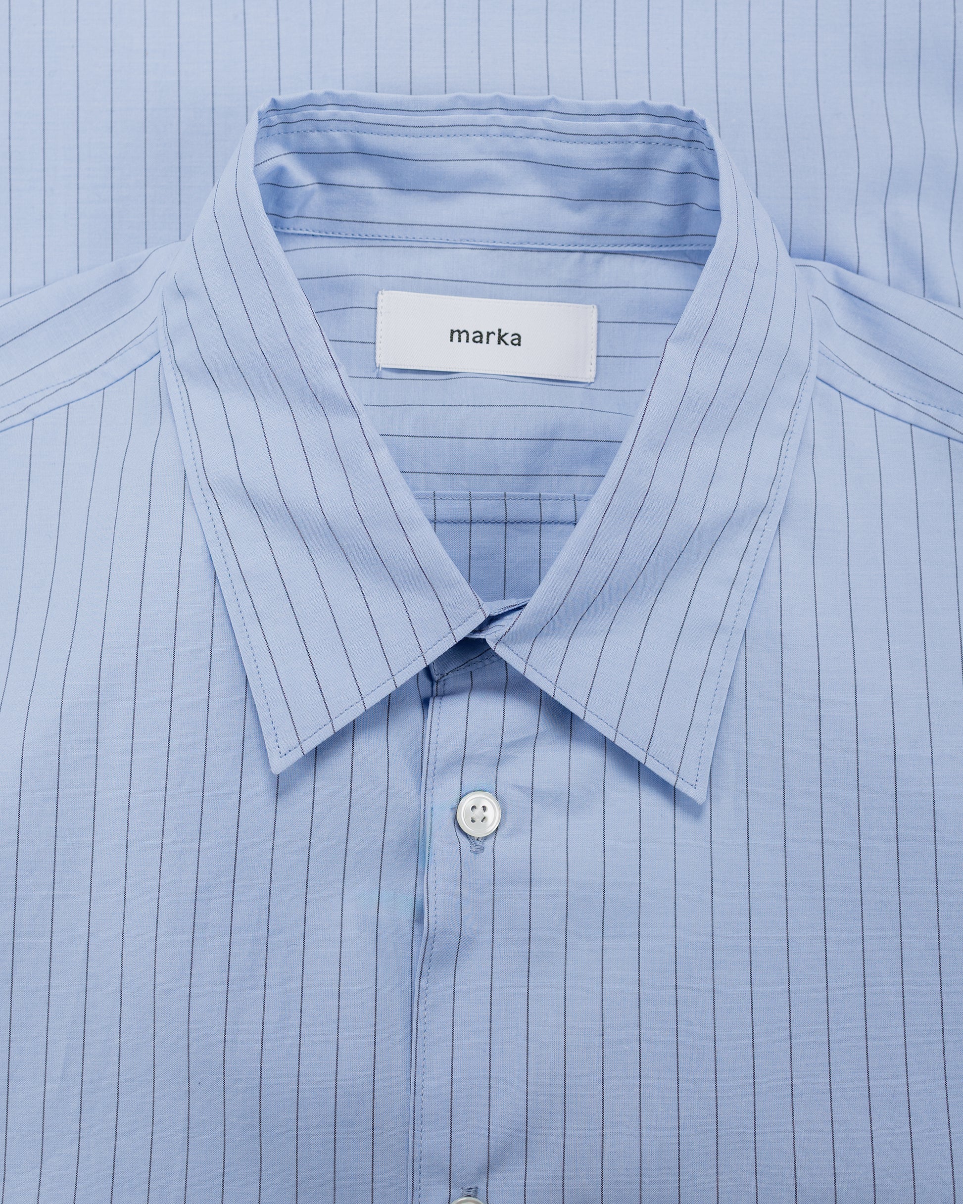 lost & found MARKAWARE marka Regular Collar Shirt Organic Cotton Stripe Blue Stripe