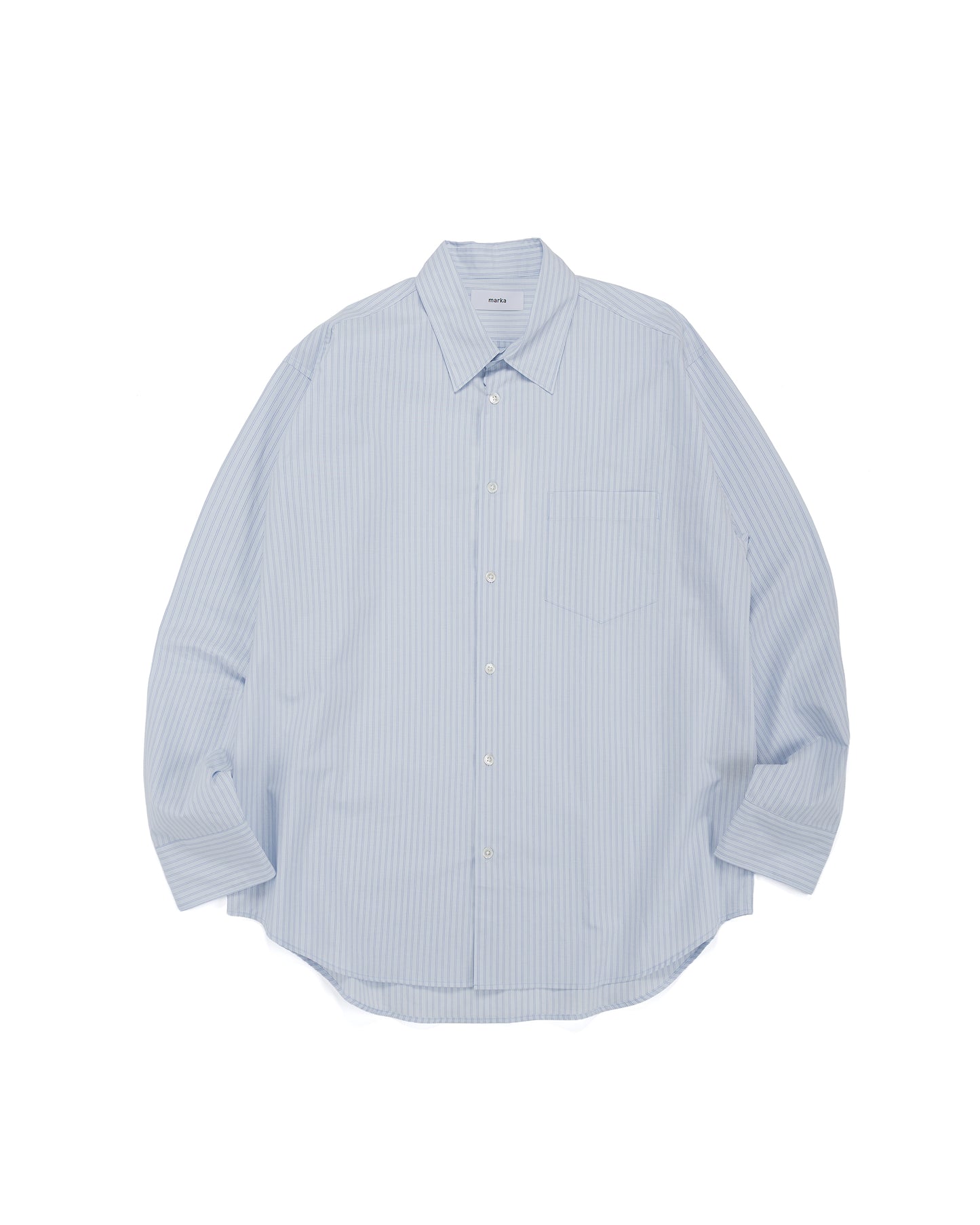 lost & found MARKAWARE marka Regular Collar Shirt Organic Cotton Stripe Saxe Stripe