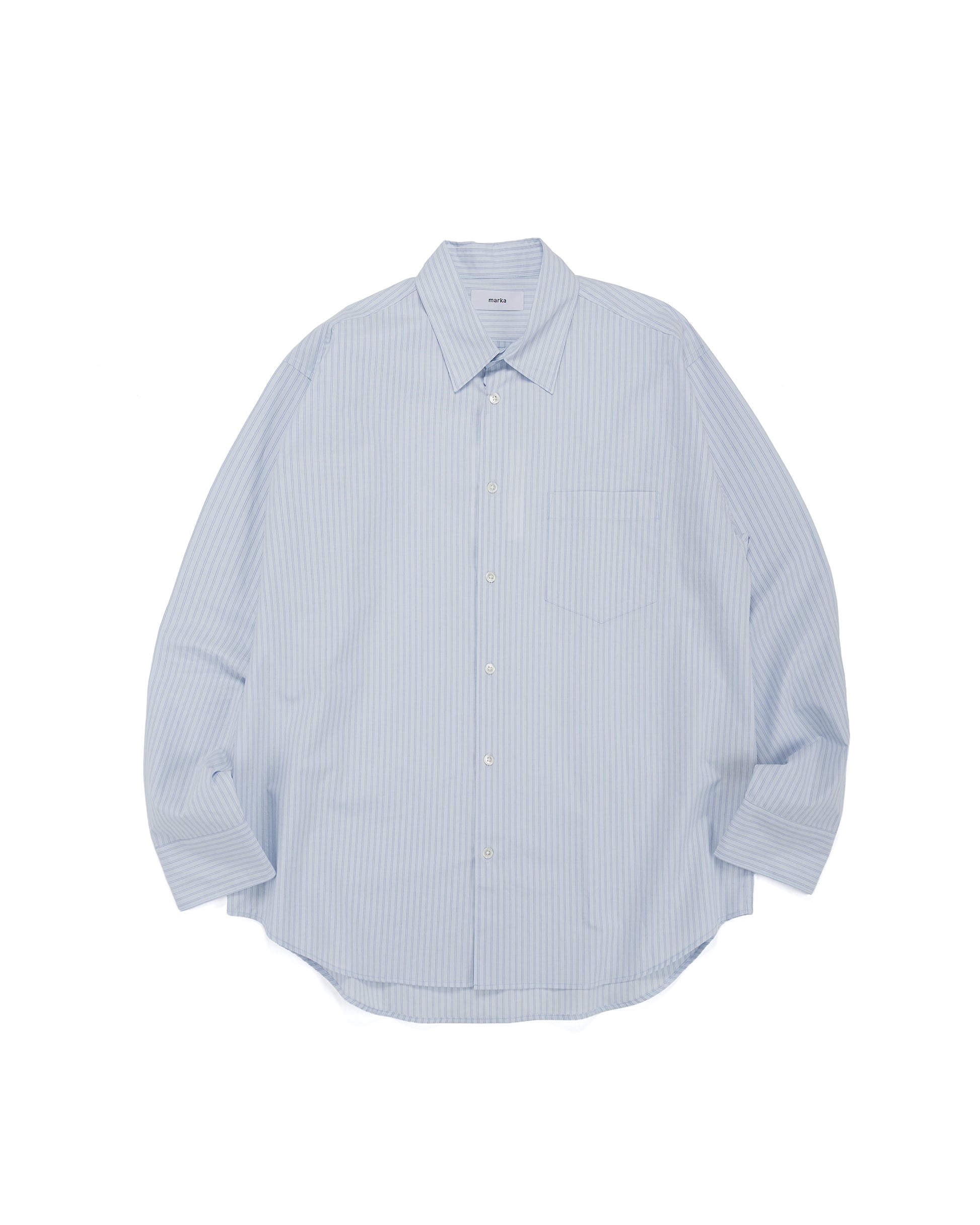 lost & found MARKAWARE marka Regular Collar Shirt Organic Cotton Stripe Saxe Stripe