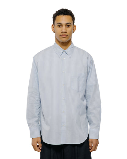 lost & found MARKAWARE marka Regular Collar Shirt Organic Cotton Stripe Saxe Stripe