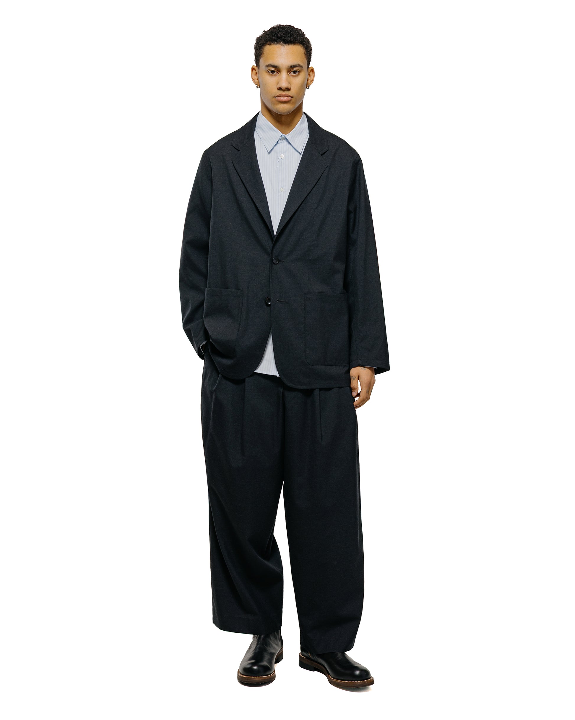lost & found MARKAWARE marka Regular Collar Shirt Organic Cotton Stripe Saxe Stripe