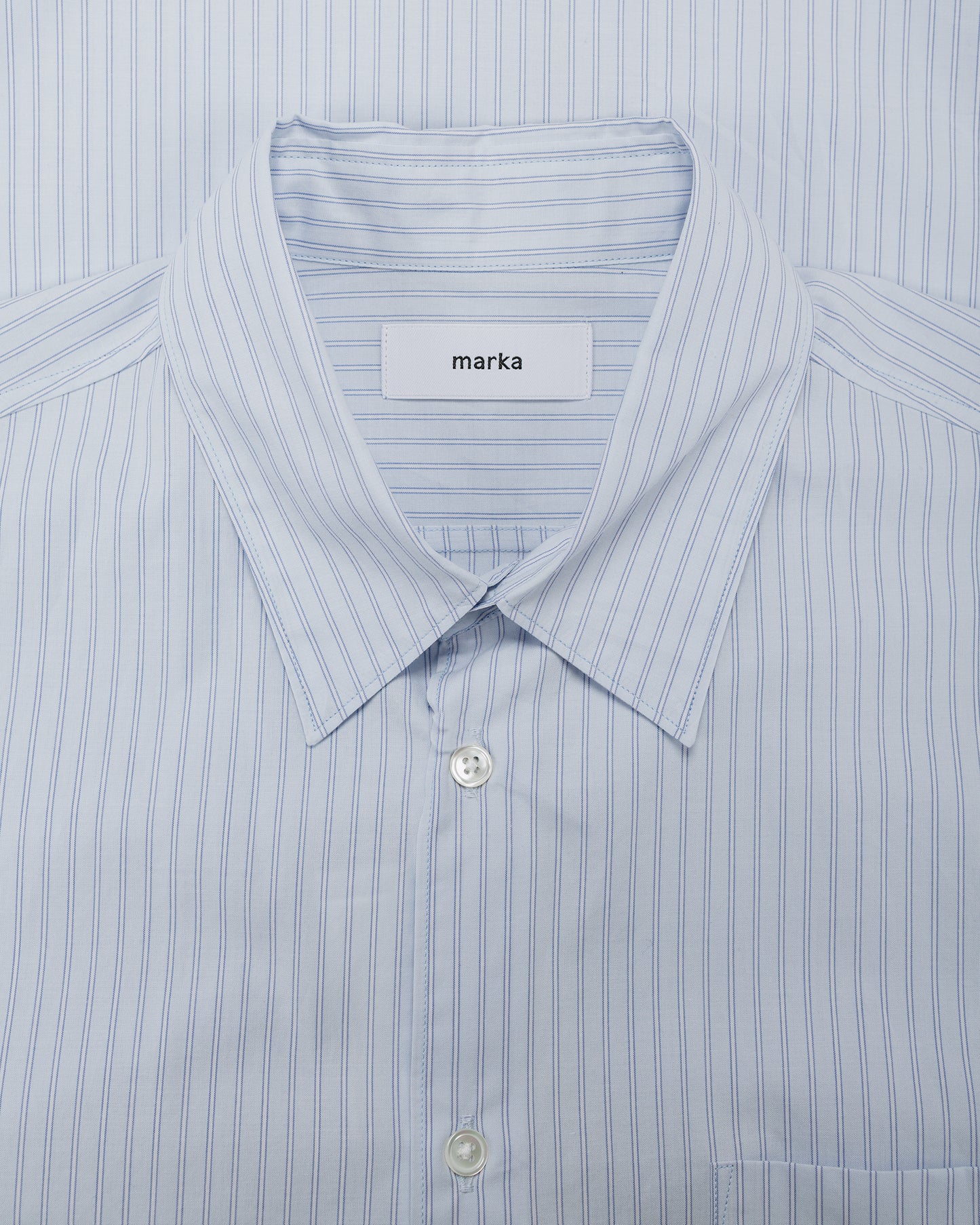 lost & found MARKAWARE marka Regular Collar Shirt Organic Cotton Stripe Saxe Stripe