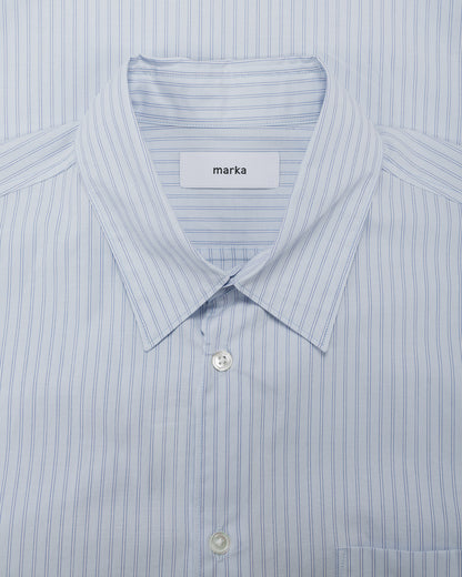 lost & found MARKAWARE marka Regular Collar Shirt Organic Cotton Stripe Saxe Stripe