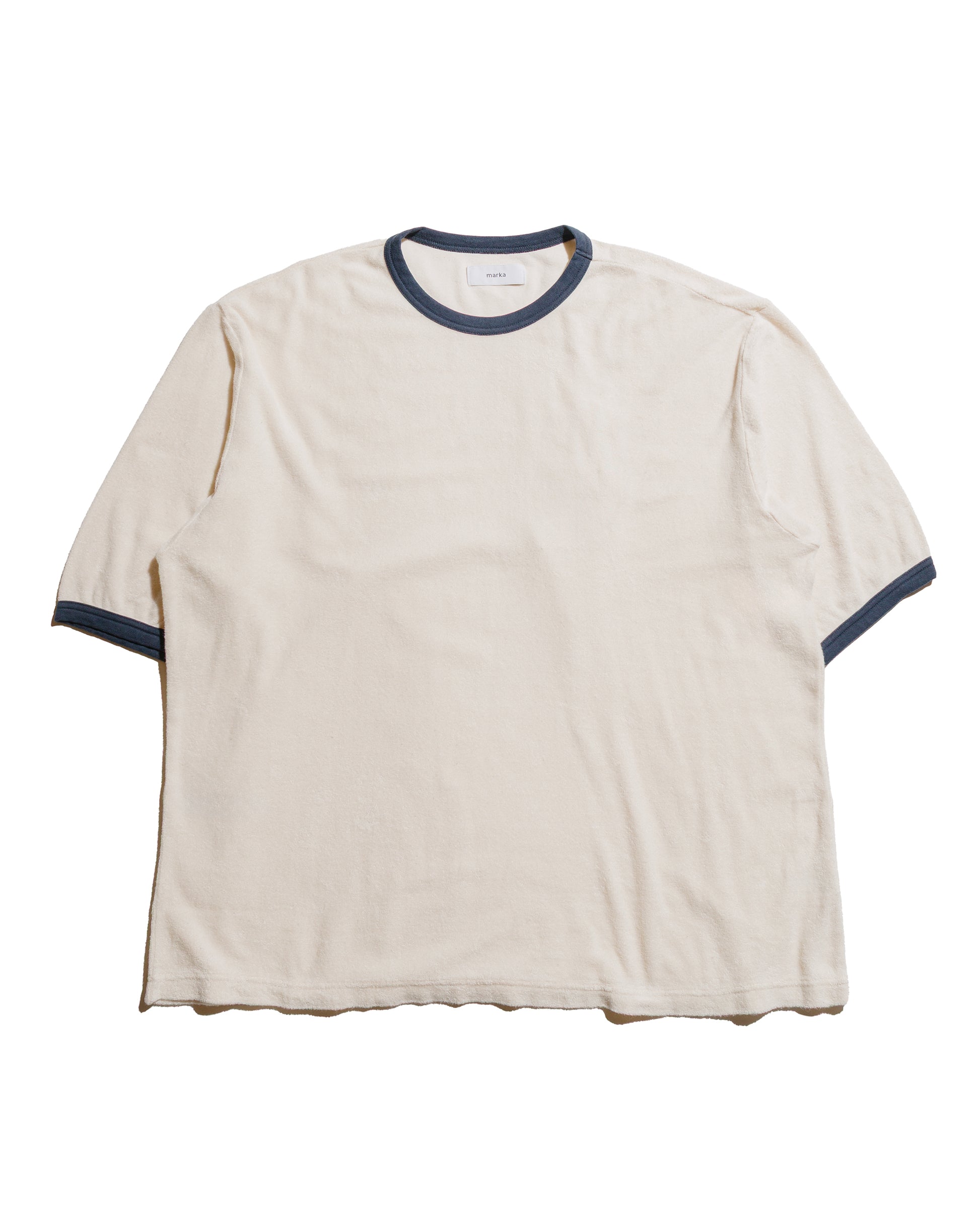 lost & found MARKAWARE marka Ringer Pile Tee Organic Cotton Pile Ecru