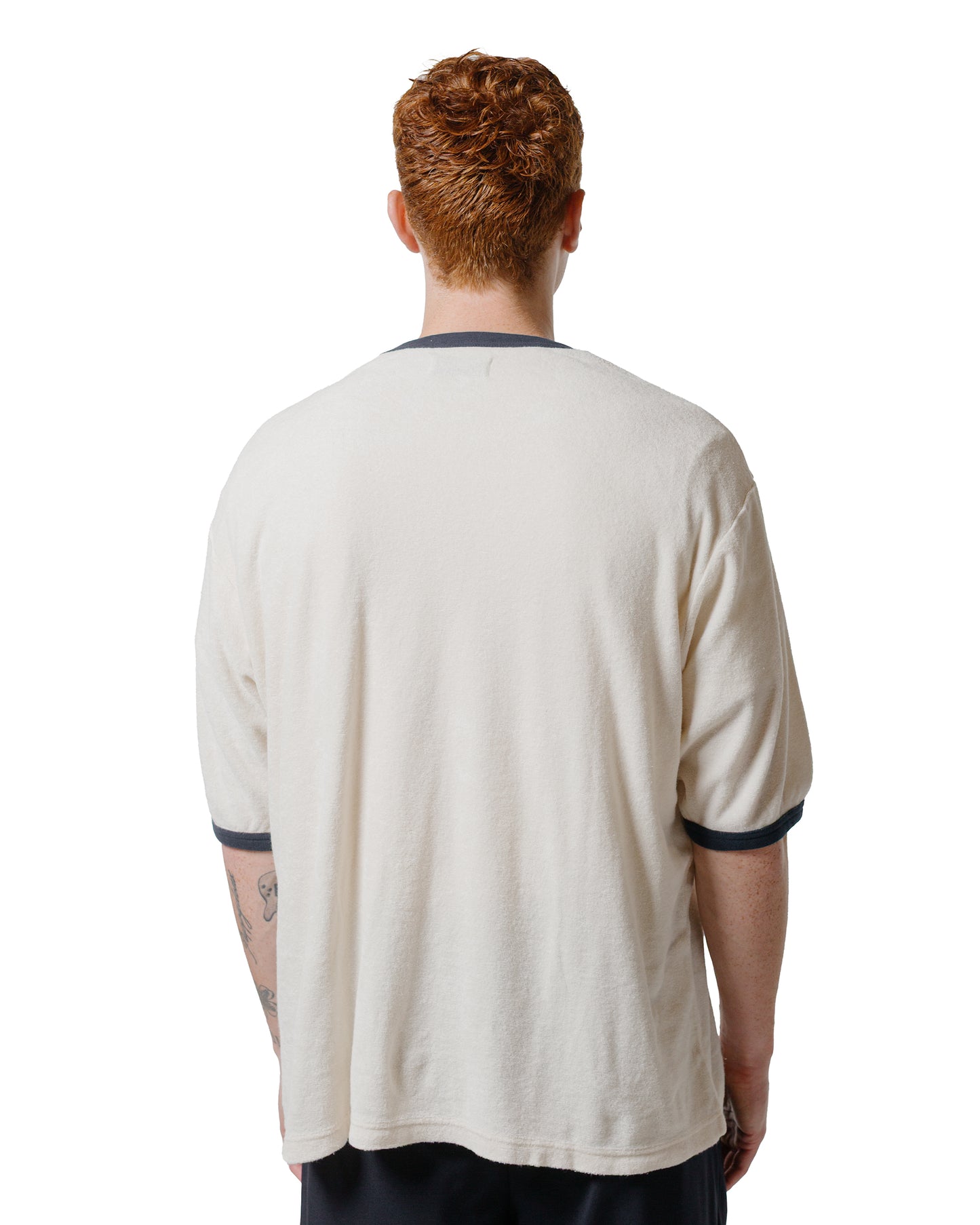 lost & found MARKAWARE marka Ringer Pile Tee Organic Cotton Pile Ecru