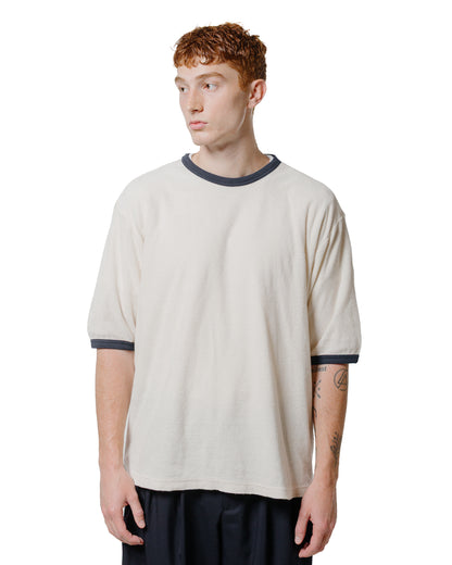 lost & found MARKAWARE marka Ringer Pile Tee Organic Cotton Pile Ecru