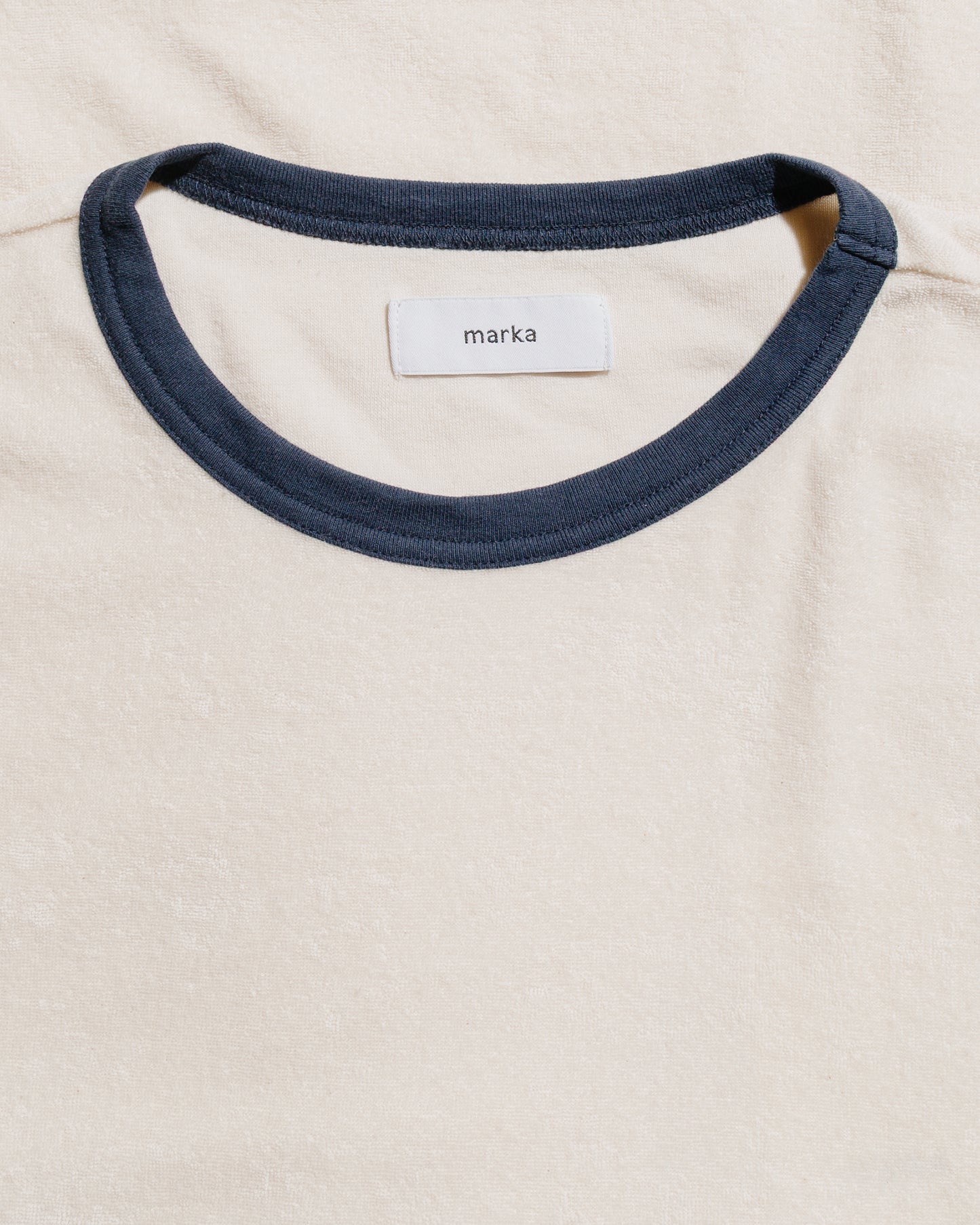 lost & found MARKAWARE marka Ringer Pile Tee Organic Cotton Pile Ecru