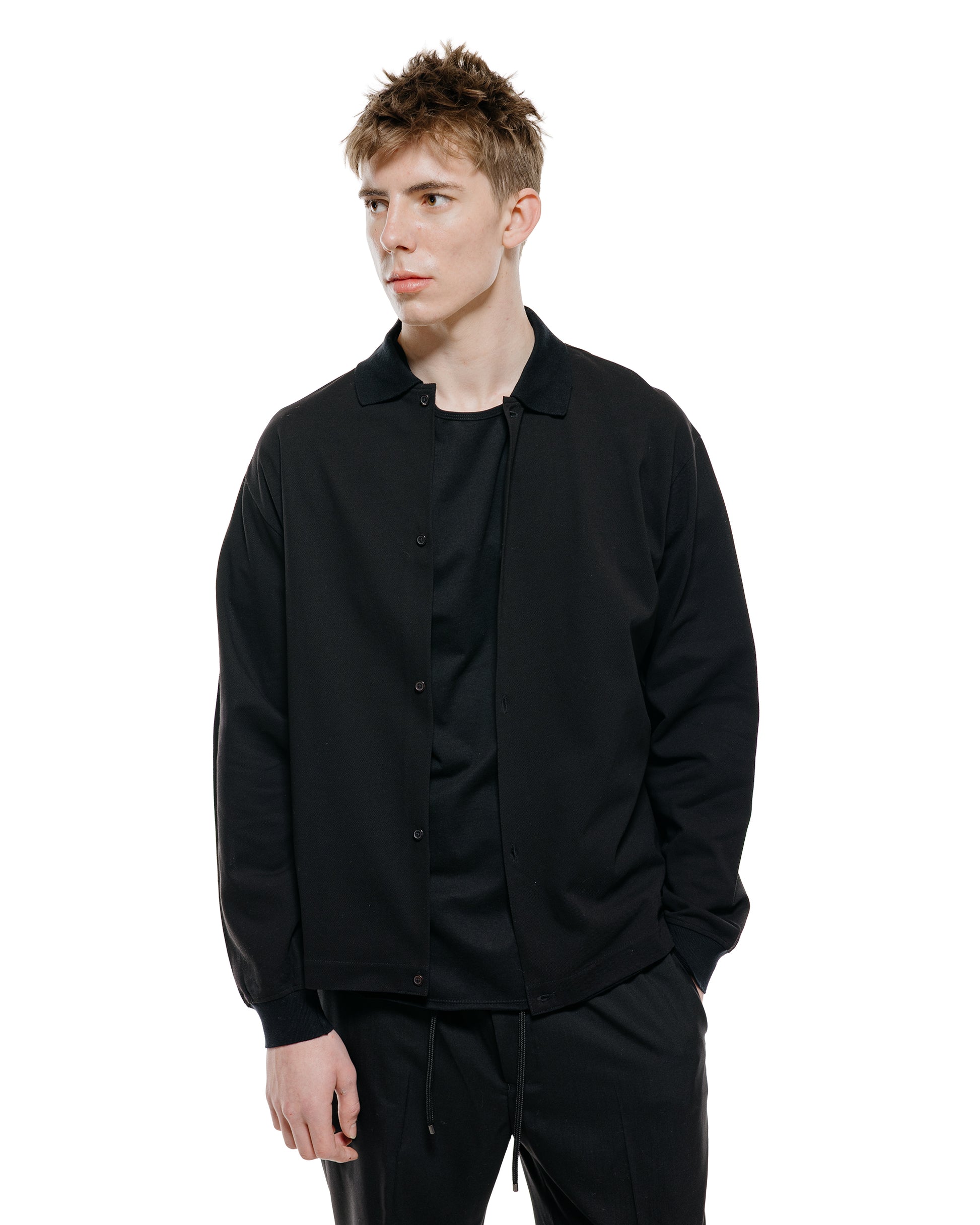 lost & found MARKAWARE marka Shirt Cardigan Cotton High Twisted Pique Black