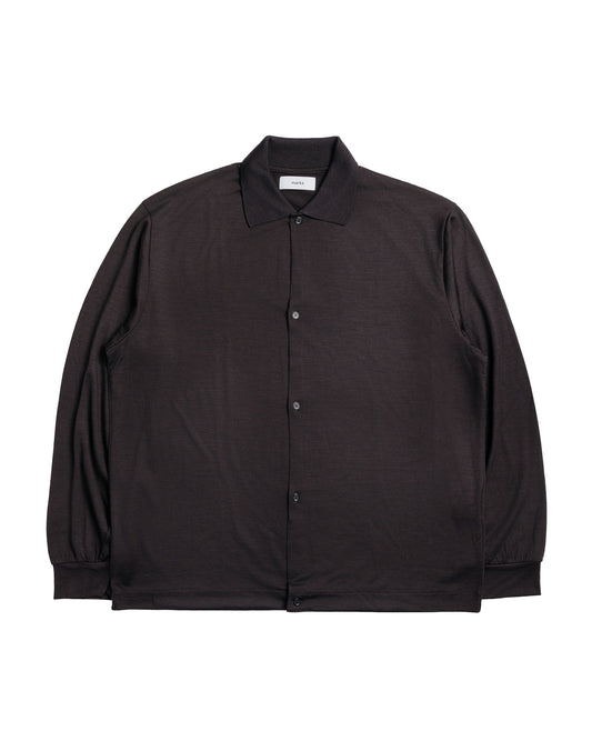 marka Shirt Cardigan Super 100's Washable Wool Jersey Dark Brown