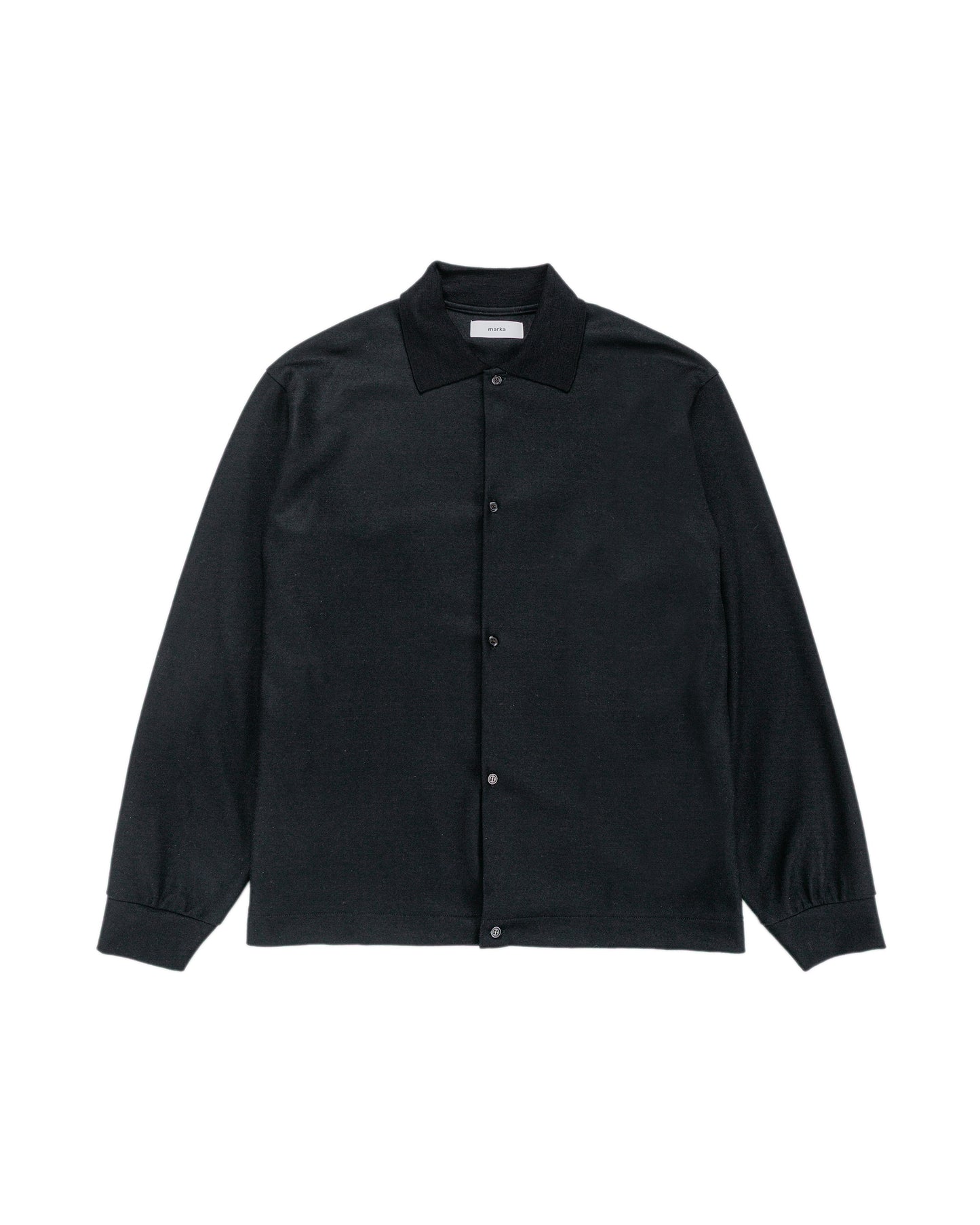 lost & found MARKAWARE marka Shirt Cardigan Super 140s Wool Knit Black