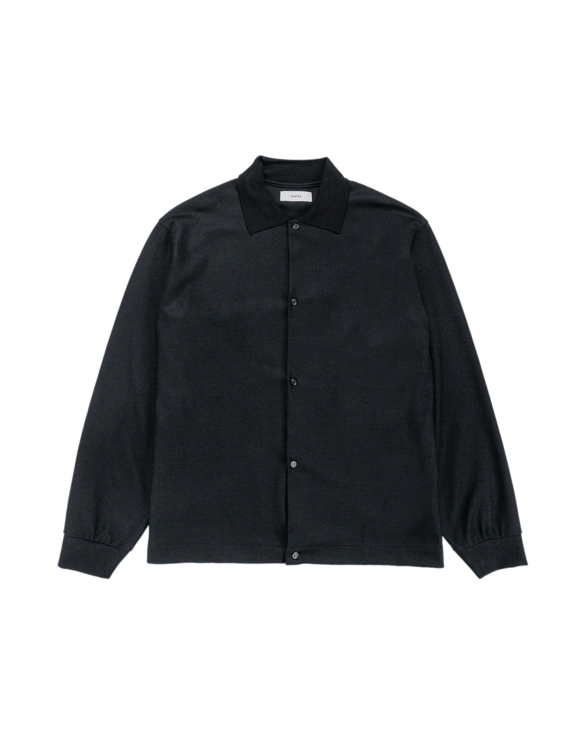 lost & found MARKAWARE marka Shirt Cardigan Super 140s Wool Knit Black
