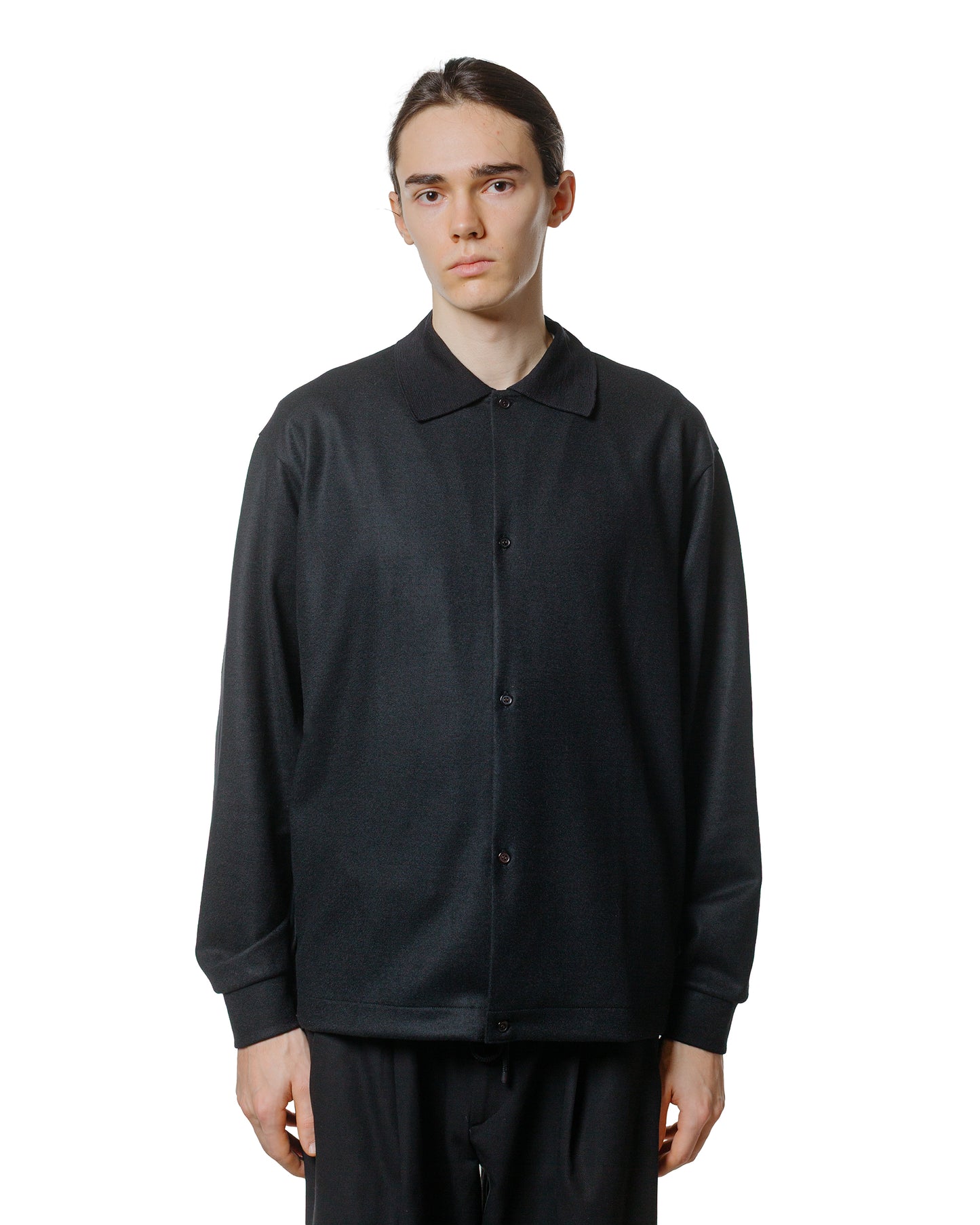 lost & found MARKAWARE marka Shirt Cardigan Super 140s Wool Knit Black