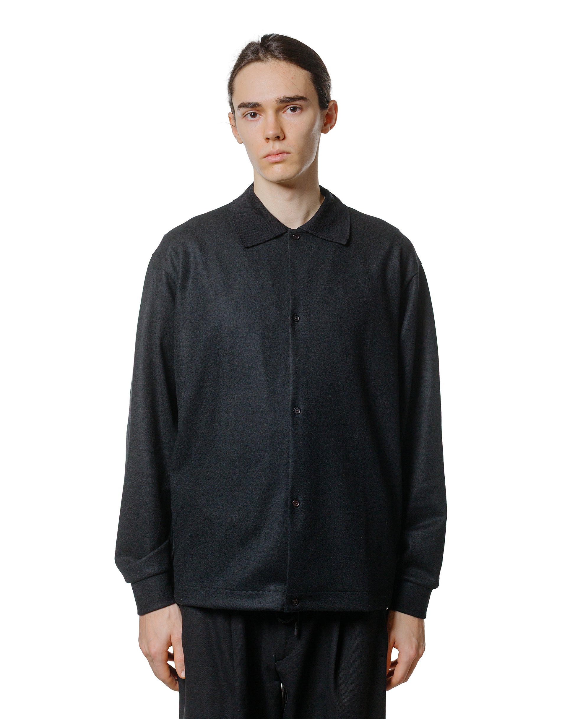 lost & found MARKAWARE marka Shirt Cardigan Super 140s Wool Knit Black