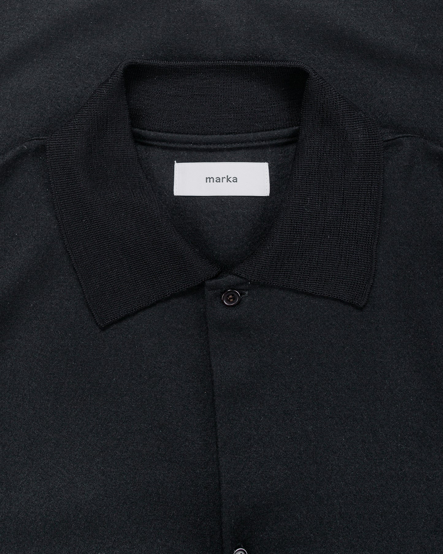 lost & found MARKAWARE marka Shirt Cardigan Super 140s Wool Knit Black