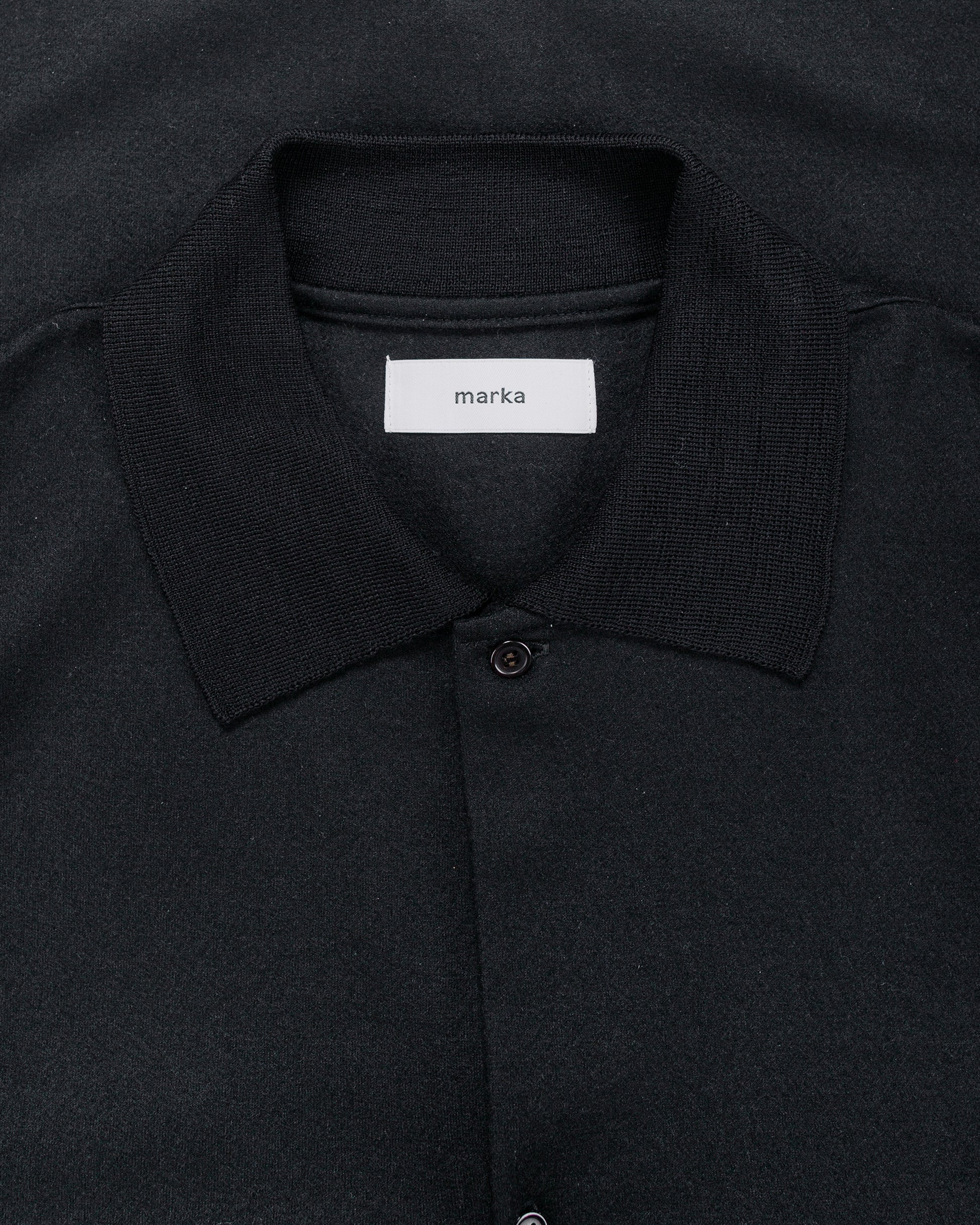lost & found MARKAWARE marka Shirt Cardigan Super 140s Wool Knit Black