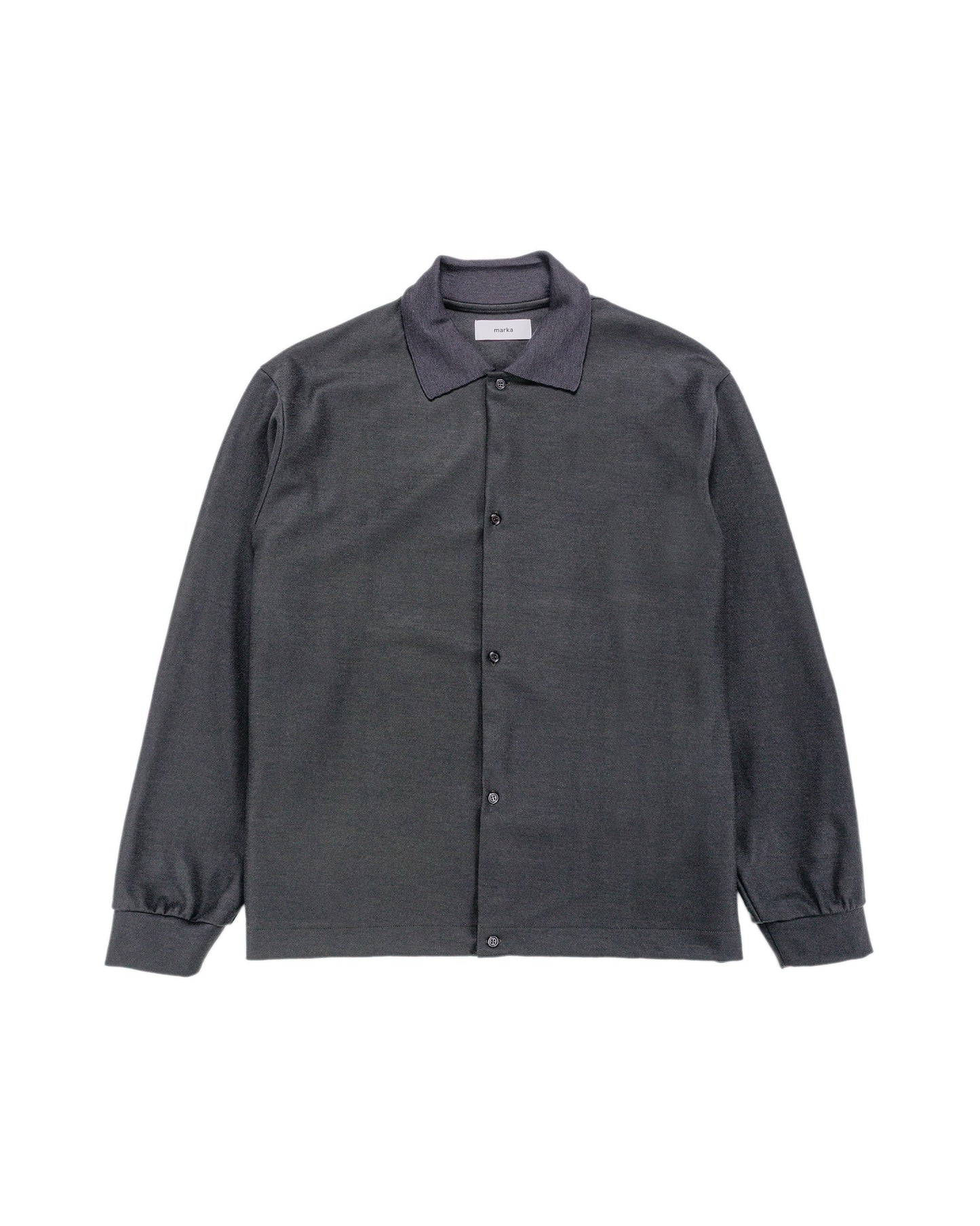 lost & found MARKAWARE marka Shirt Cardigan Super 140s Wool Knit Charcoal