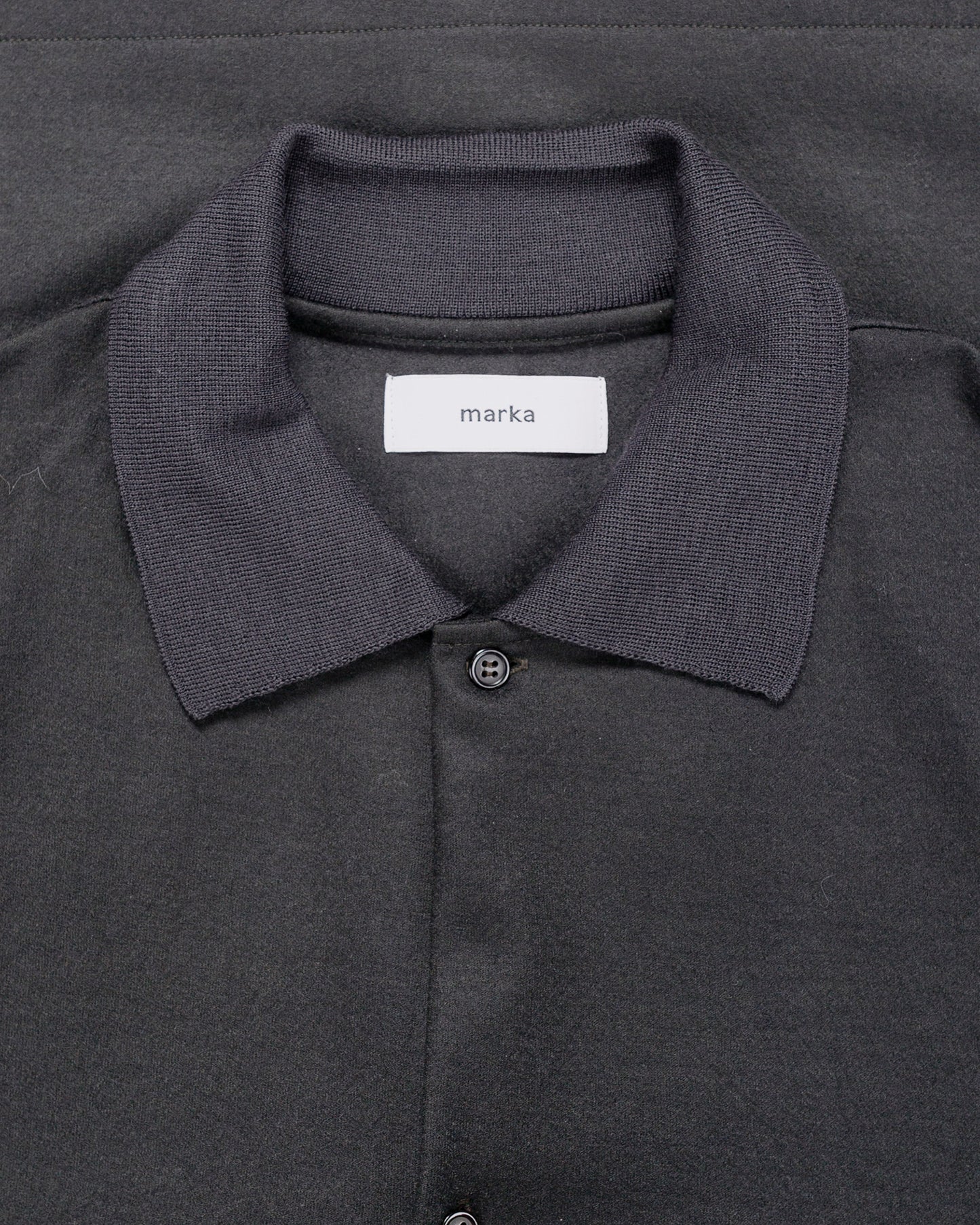 lost & found MARKAWARE marka Shirt Cardigan Super 140s Wool Knit Charcoal