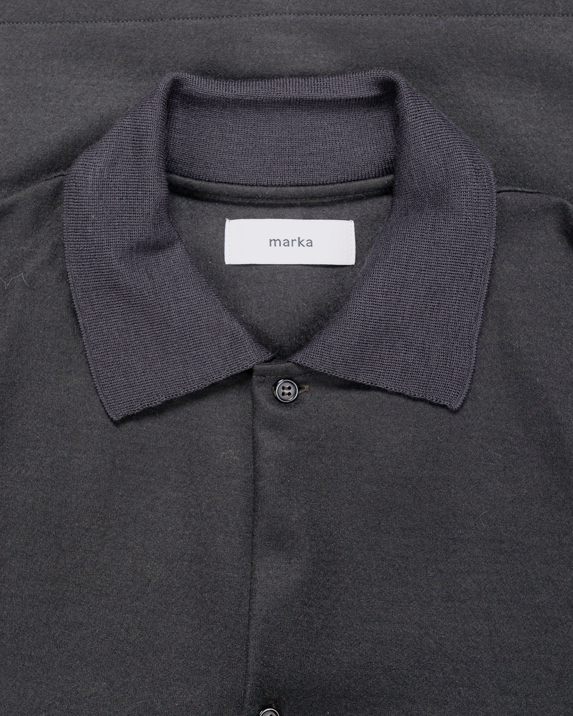 lost & found MARKAWARE marka Shirt Cardigan Super 140s Wool Knit Charcoal