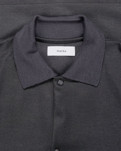 lost & found MARKAWARE marka Shirt Cardigan Super 140s Wool Knit Charcoal