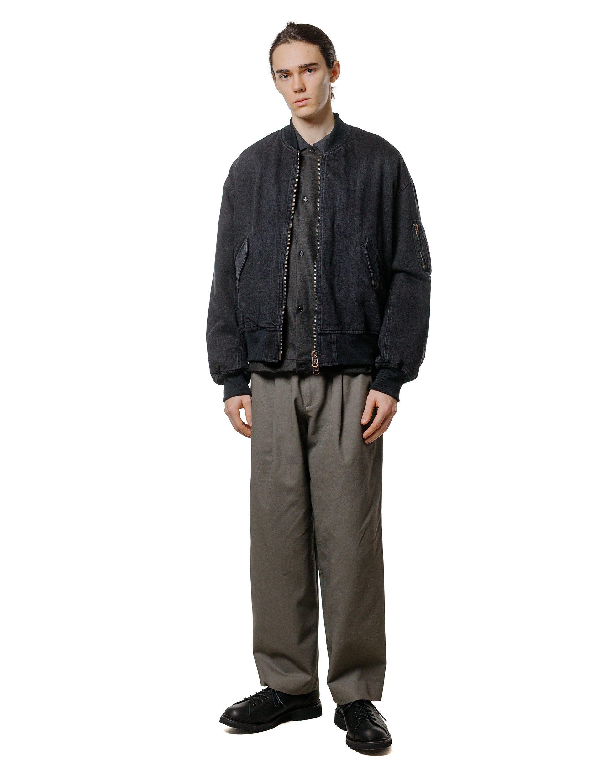 lost & found MARKAWARE marka Shirt Cardigan Super 140s Wool Knit Charcoal