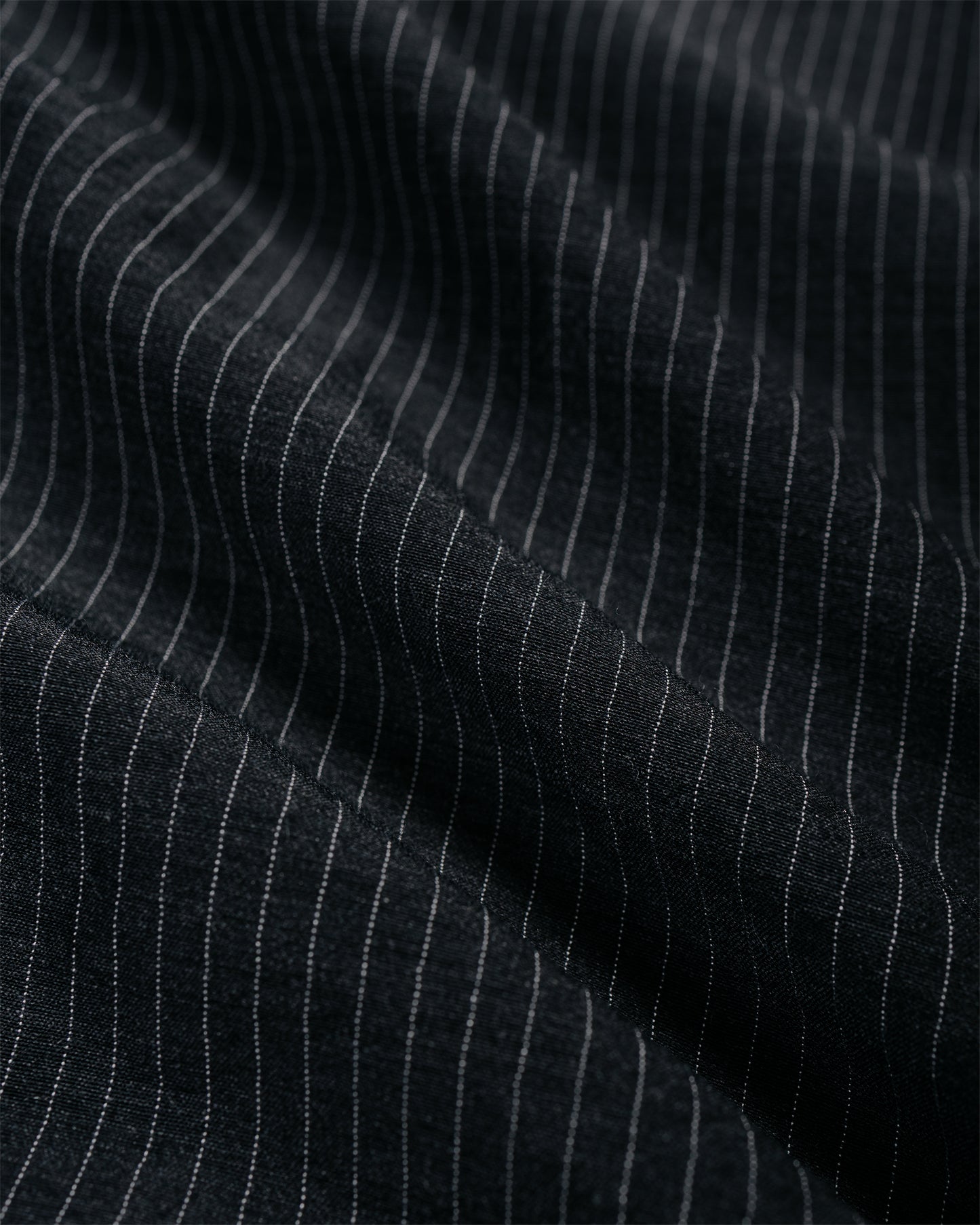 lost & found MARKAWARE marka Skipper Shirt Wool Silk Feather Cloth Charcoal Stripe