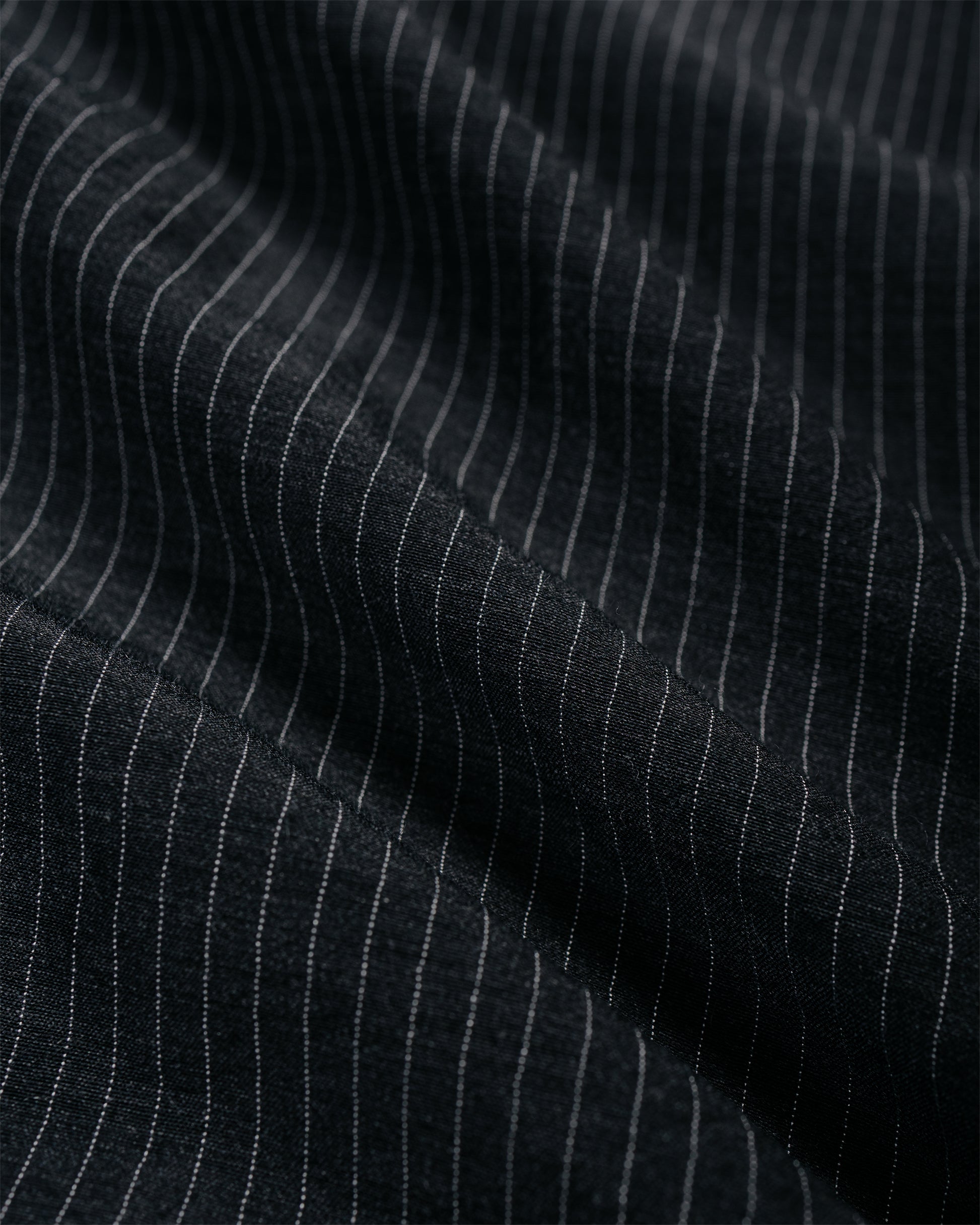 lost & found MARKAWARE marka Skipper Shirt Wool Silk Feather Cloth Charcoal Stripe