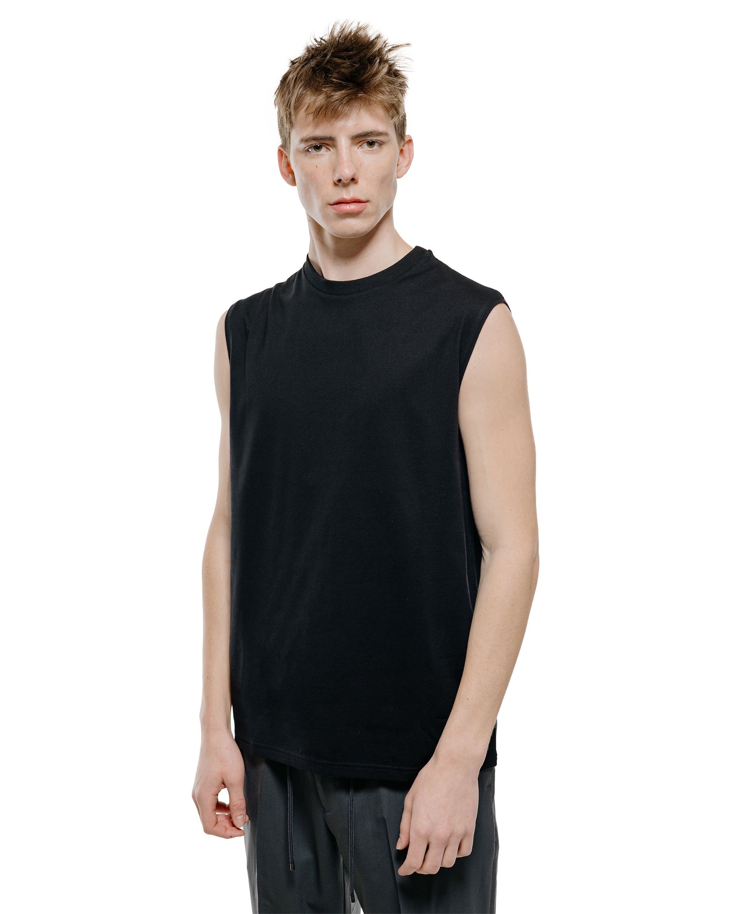 lost & found MARKAWARE marka Sleeveless Tee 40/2 Organic Cotton Knit Black