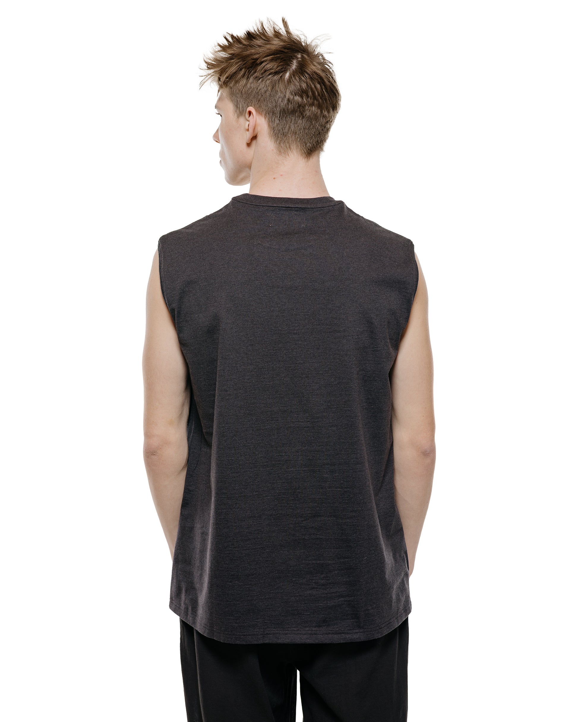 lost & found MARKAWARE marka Sleeveless Tee 40/2 Organic Cotton Knit Heather Black