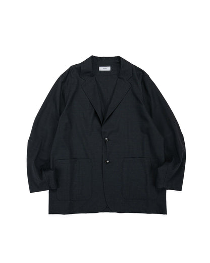 lost & found MARKAWARE marka Stroll Around Jacket 2/72 Wool Tropical Washer Chambray Black