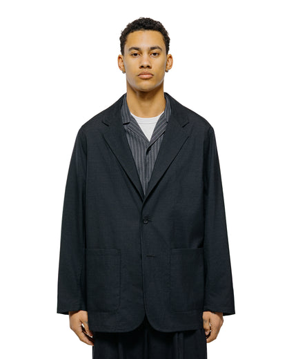 lost & found MARKAWARE marka Stroll Around Jacket 2/72 Wool Tropical Washer Chambray Black