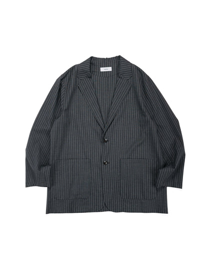 lost & found MARKAWARE marka Stroll Around Jacket 2/72 Wool Tropical Washer Gray Stripe