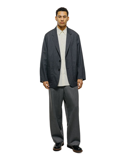 lost & found MARKAWARE marka Stroll Around Jacket 2/72 Wool Tropical Washer Gray Stripe