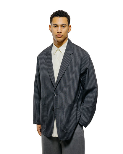 lost & found MARKAWARE marka Stroll Around Jacket 2/72 Wool Tropical Washer Gray Stripe