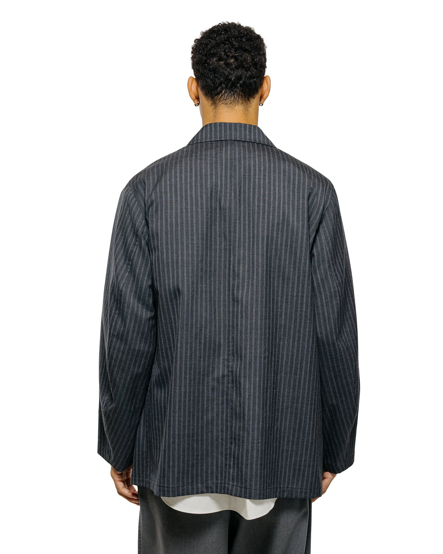 lost & found MARKAWARE marka Stroll Around Jacket 2/72 Wool Tropical Washer Gray Stripe