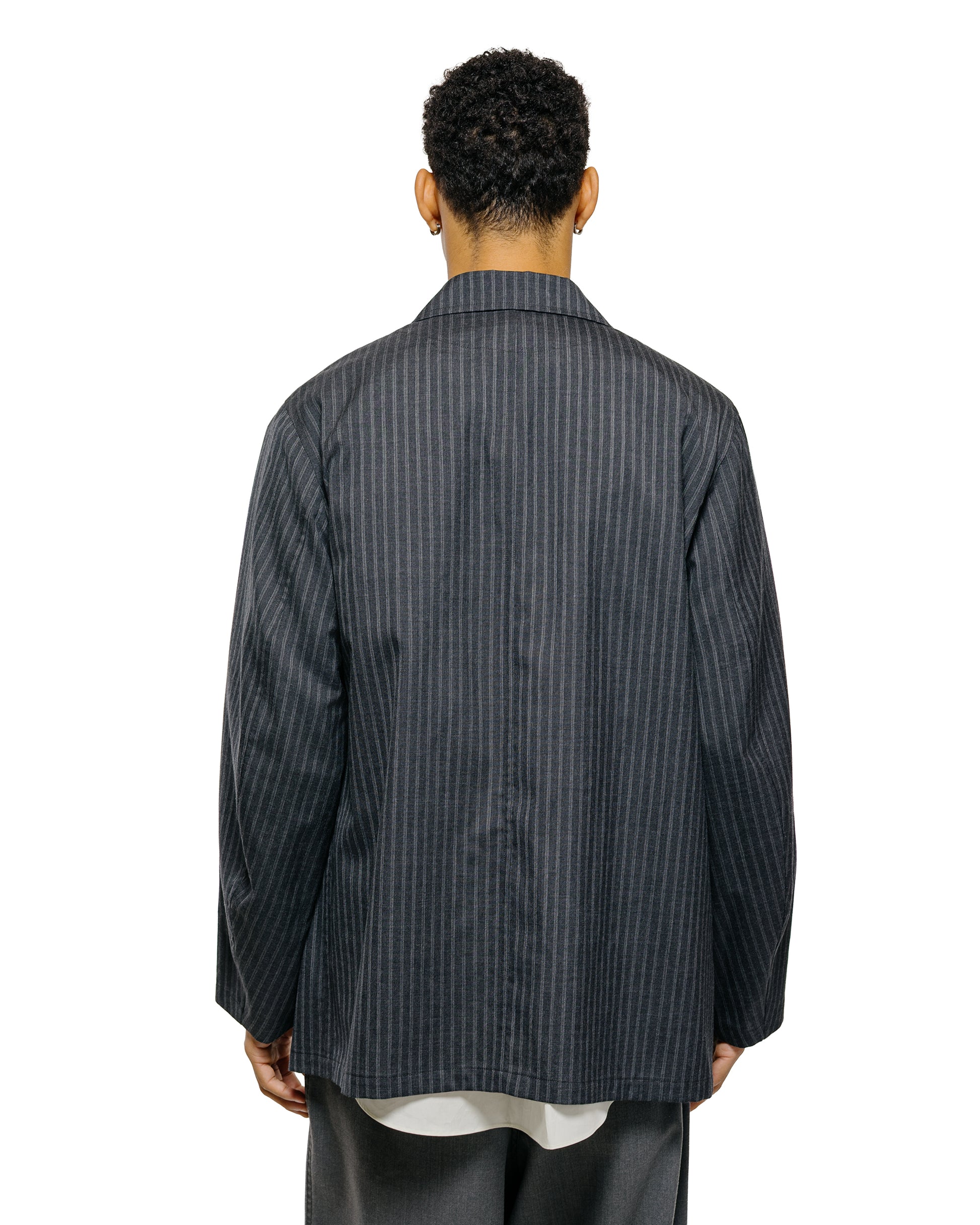 lost & found MARKAWARE marka Stroll Around Jacket 2/72 Wool Tropical Washer Gray Stripe