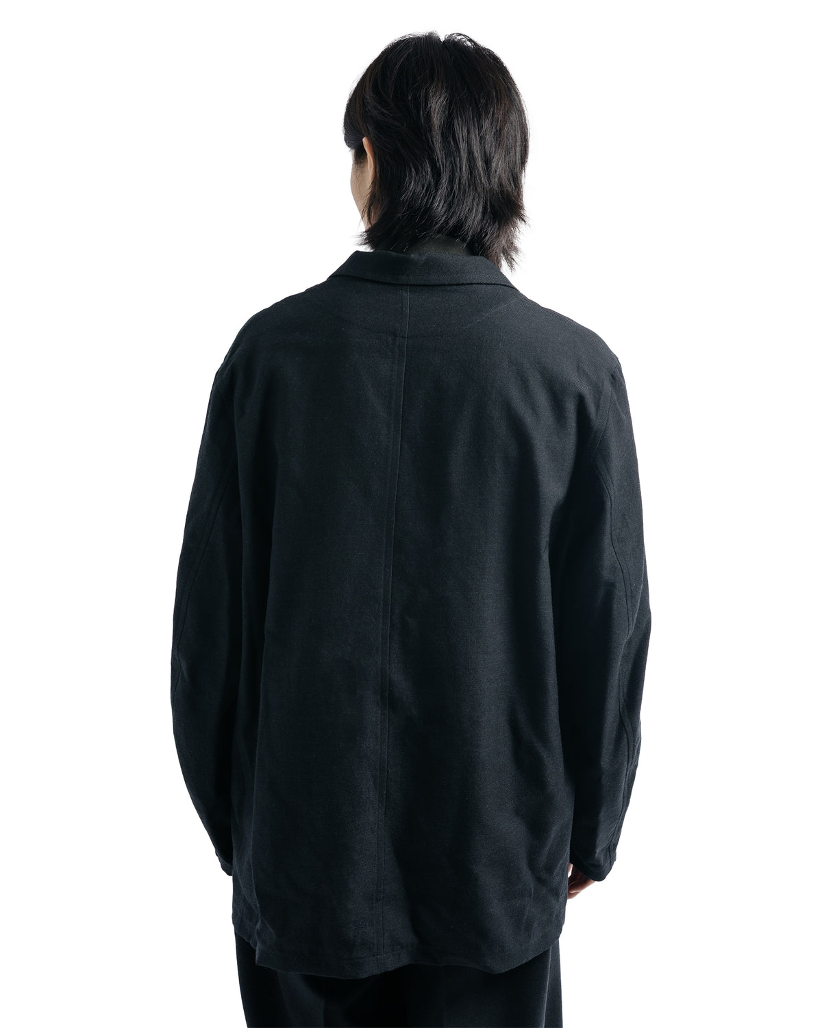 marka Stroll Around Jacket Tumbled Wool Serge Chambray Black