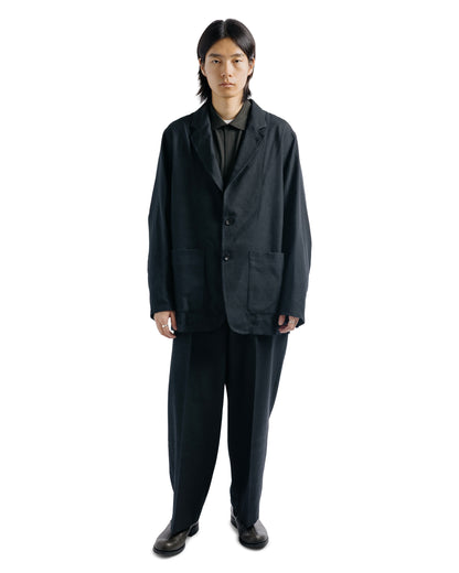 marka Stroll Around Jacket Tumbled Wool Serge Chambray Black