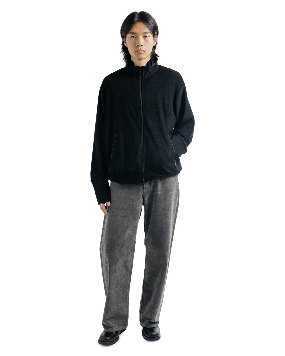 marka Track Jacket Wool/Organic Cotton Black