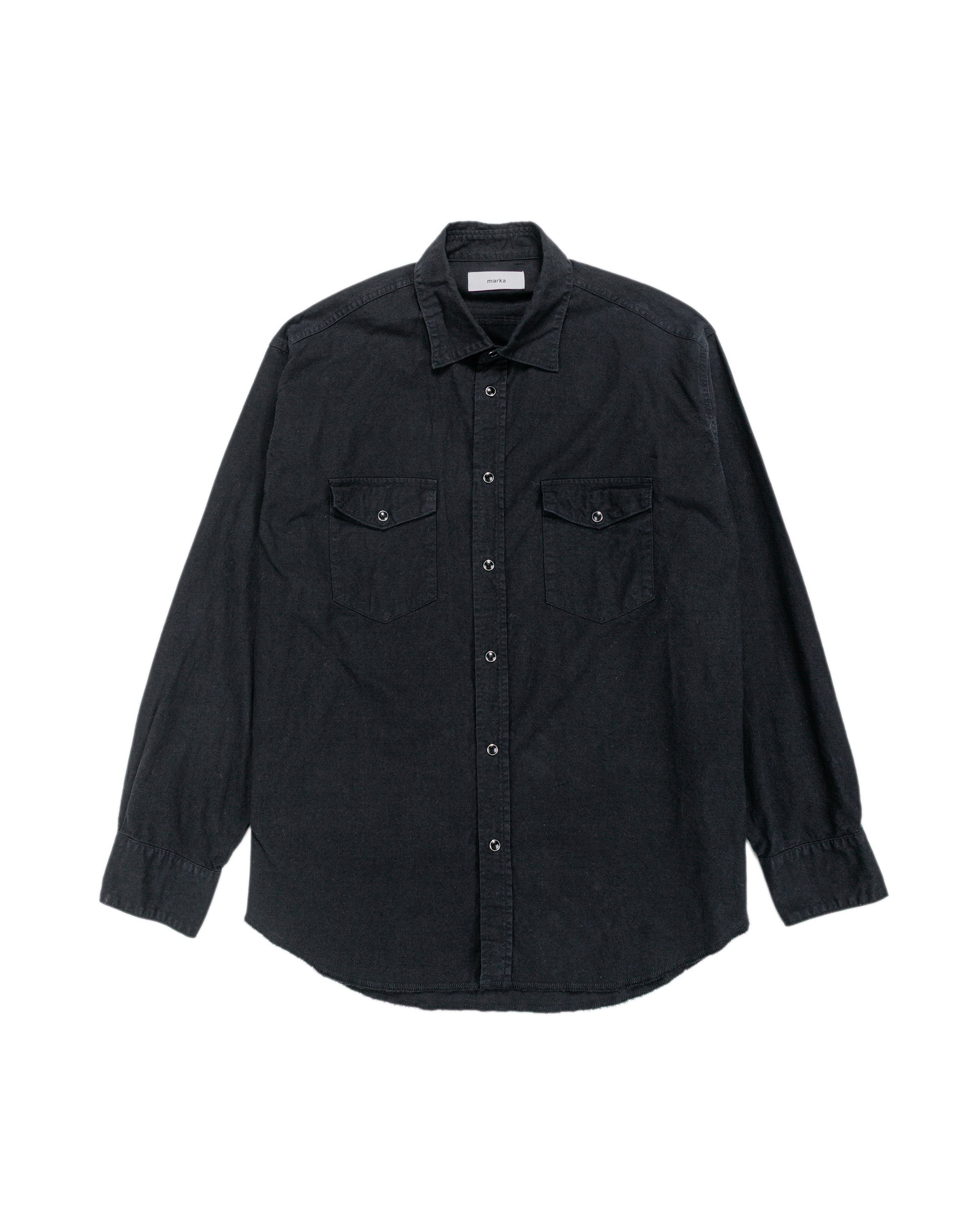 lost & found MARKAWARE marka Western Shirt Organic Cotton Flannel Black